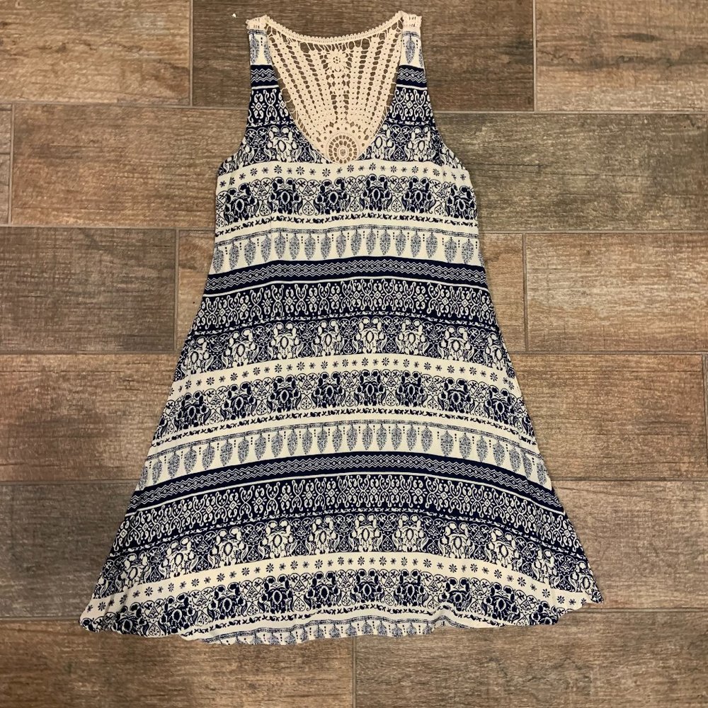 Navy & Ivory Summer Dress, Size S